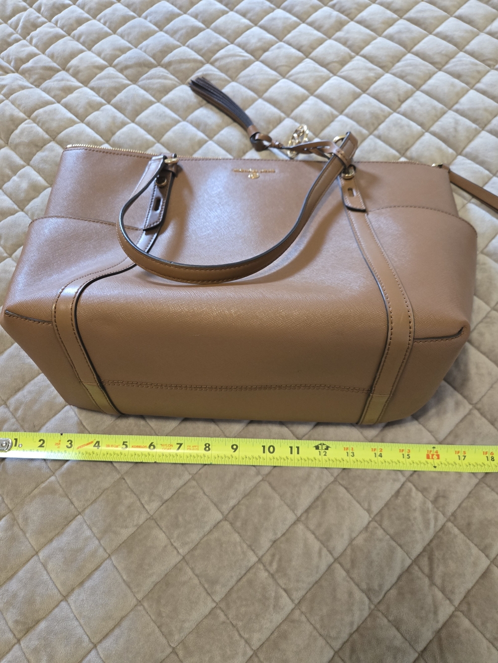 Michael Kors Tan Leather Tote Bag - Picture 12 of 13
